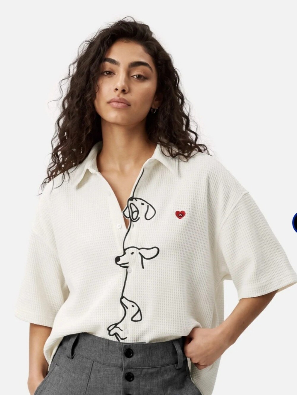 Aelfric Eden Boxy Dachshund Embroidery Short Sleeve Shirt